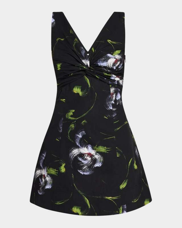 Harper Printed V-Neck Mini Dress